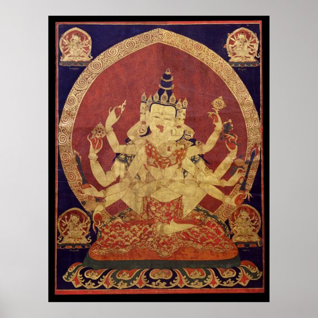 Tibetan Thanka of Guhyasamaja Akshobhyavajra Poster (Front)
