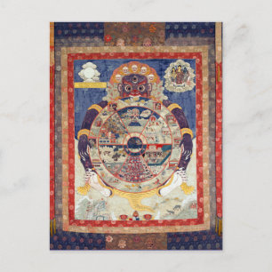 Tibetan Wheel of Life Cycle of Samsara Postcard