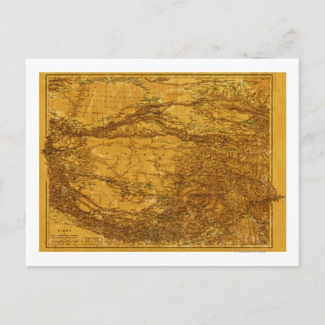 TibetPanoramic MapTibet 2 Postcard (Front)