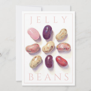 TIC TAC HARICOTS JELLY BEANS 5x7 Carte plate