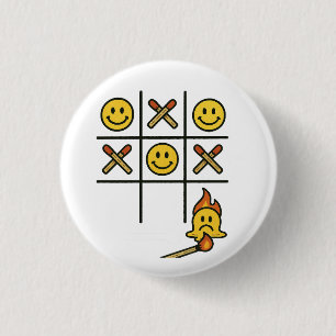 Tic Tac Toe 1 Inch Round Button