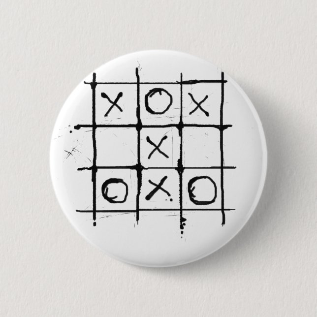Tic tac toe 2 inch round button (Front)