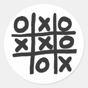 Tic Tac Toe Classic Round Sticker