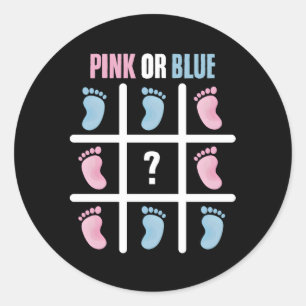 Tic Tac Toe Crosses K Blue Tic Tac Toe Gender Reve Classic Round Sticker