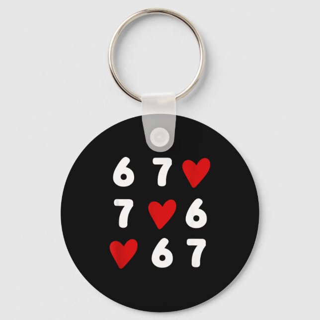 Tic Tac Toe Funny Valentines Day 67 Meme Six Seven Keychain (Front)