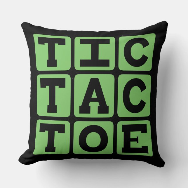 Tic-Tac-Toe, Game of X's and O's Throw Pillow (Front)
