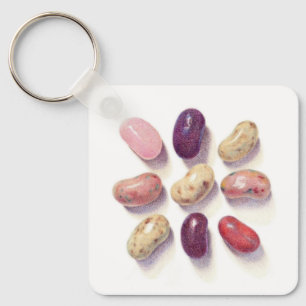 TIC TAC TOE JELLY BEANS Aluminum Square Keychain