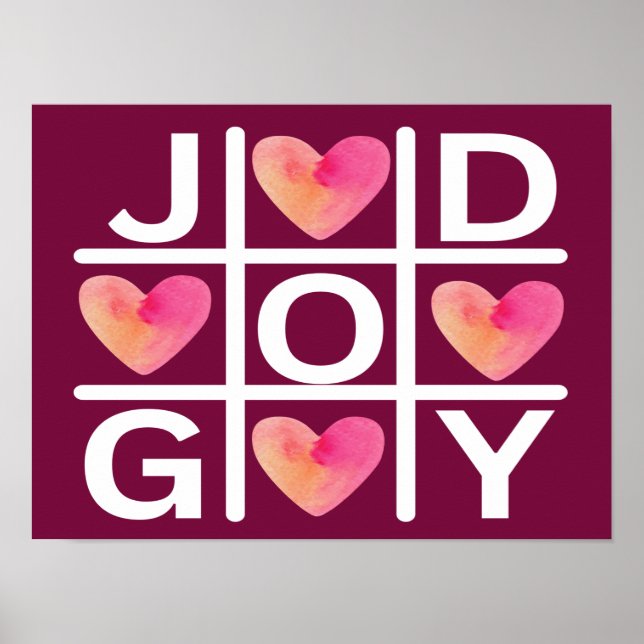 Tic Tac Toe Joy and God Christian Faith Poster (Front)