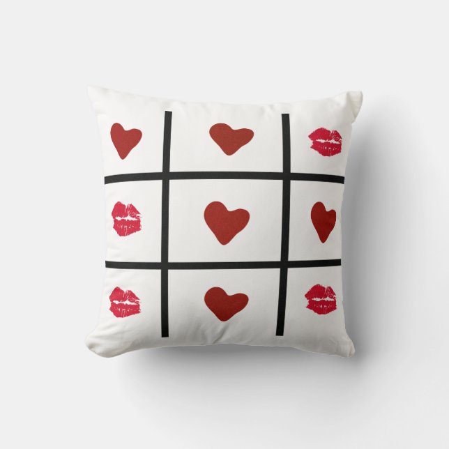 Tic Tac Toe Love! Throw Pillow (Front)