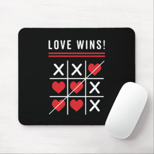 Tic Tac Toe Love Wins Birthday Valentine's Day Mouse Pad