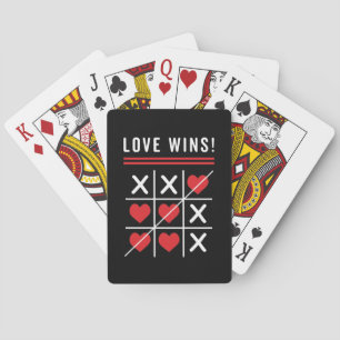 Tic Tac Toe Love Wins Birthday Valentine's Day Playing Cards