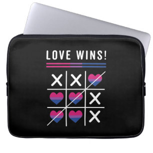 Tic Tac Toe Love Wins LGBTQ Bisexual Pride Laptop Sleeve