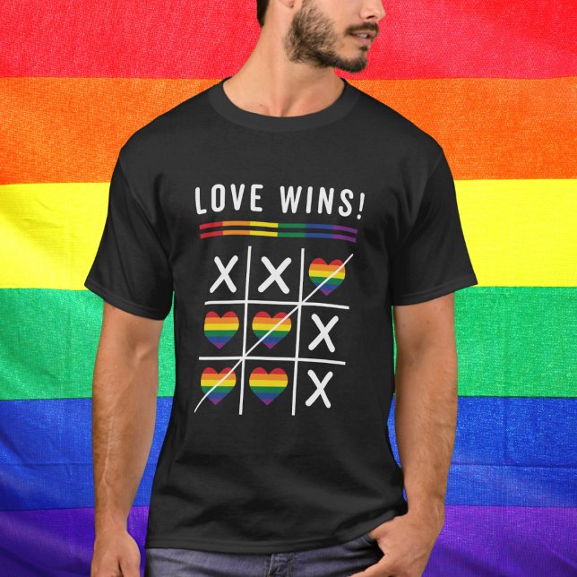 Tic Tac Toe Love Wins LGBTQ Gay Pride T-Shirt (Creator Uploaded)