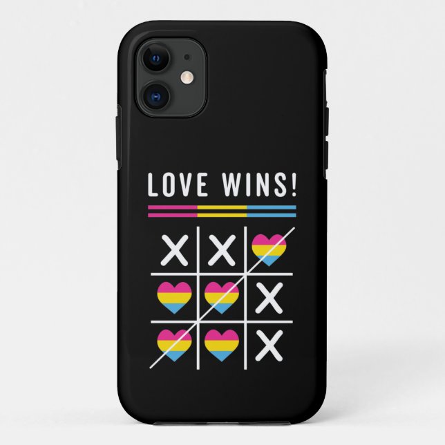Tic Tac Toe Love Wins LGBTQ Pansexual Pride Case-Mate iPhone Case (Back)