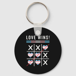 Tic Tac Toe Love Wins LGBTQ Transgender Pride Keychain