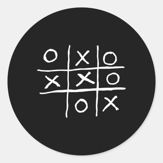 Tic Tac Toe Noughts And Crosses Classic Round Sticker (Front)
