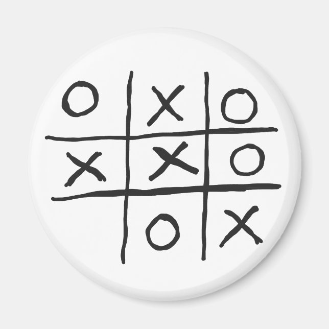 Tic-Tac-Toe Noughts and Crosses Magnet (Front)