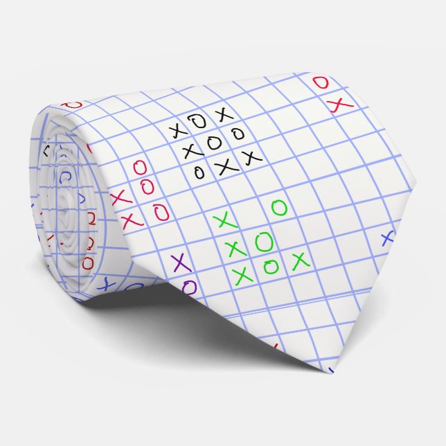 tic-tac-toe on graph paper tie (Rolled)