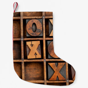 tic-tac-toe or noughts and crosses game - vintage  small christmas stocking