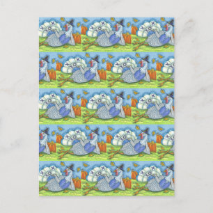 TIC TAC TOE TURKEY, FUN THANKSGIVING BIRD GAMES POSTCARD