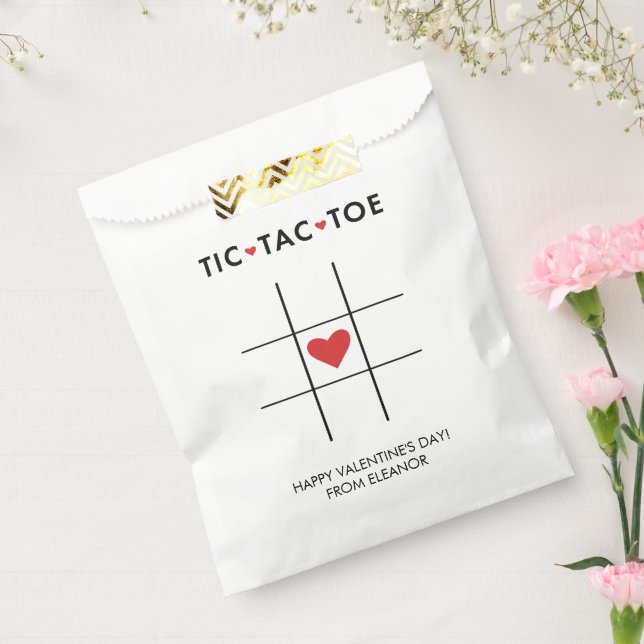 Tic Tac Toe Valentine, Kids School Classroom Favour Bag (Sealed)