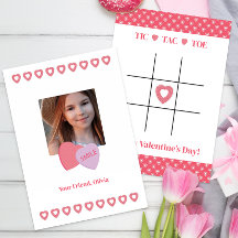 Tic Tac Toe Valentine Photo Classroom Card