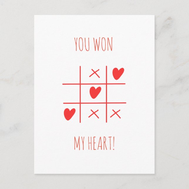 TIC TAC TOE VALENTINE'S DAY POSTCARD (Front)