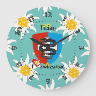 Ticino Schweiz Suisse Svizzera Svizra Uhr Large Clock