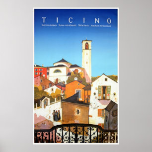 Ticino, Switzerland Vintage Travel Poster