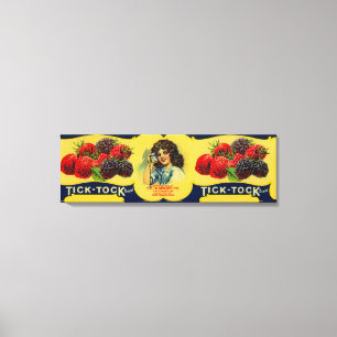 Tick Tock Berry Label Canvas Print