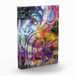 Tick Tock Colour Illustration Acrylic Block<br><div class="desc">Digital photo collage and illustration representing the passage of time. Tick, tock. Tick, tock. Increments marked on analogue clocks or digitized flips in crystallized chips. Each is a measure of invisible treasure. Aware as we are that we cannot go far, we struggle to capture like flies in a jar that...</div>