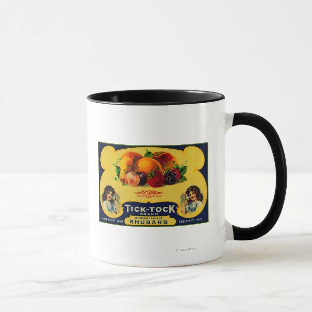 Tick Tock Rhubarb Label Mug (Right)