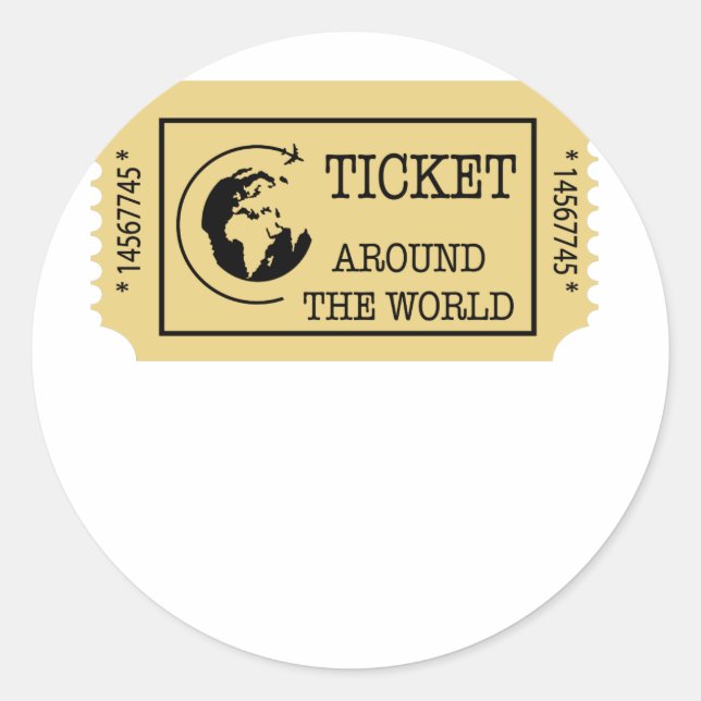 TICKET around the World Classic Round Sticker (Front)