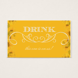 Ticket de boisson Mariage Sunflower Swirl