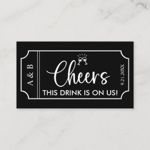 Ticket de Boisson pour Mariage Noir