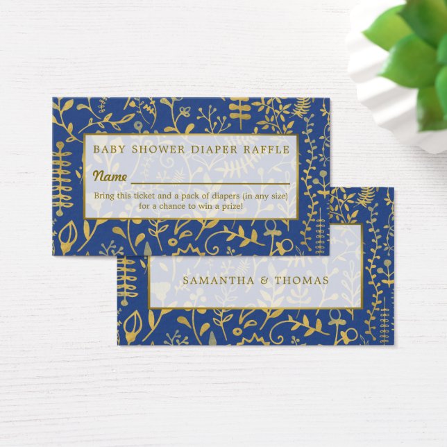 Ticket de tombola Boho or, floral (Bureau)