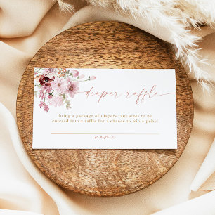 Ticket de tombola de couche pour Baby Shower Rose 