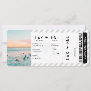 Ticket Plane Surprise Trip Travel Boarding Pass Invitation