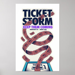 Ticket Storm Retro Arcade 11x17 Poster Nightshif