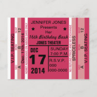 Ticket To Fun Invitation Postcard