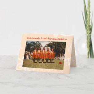 Ticket to Hawaii Birthday Card