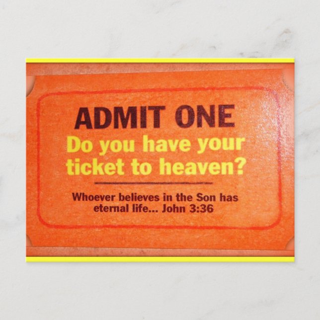 Ticket to heaven postcard (Front)