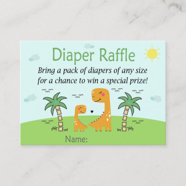 Tickets De Raffle Cute Dinosaur (Devant)