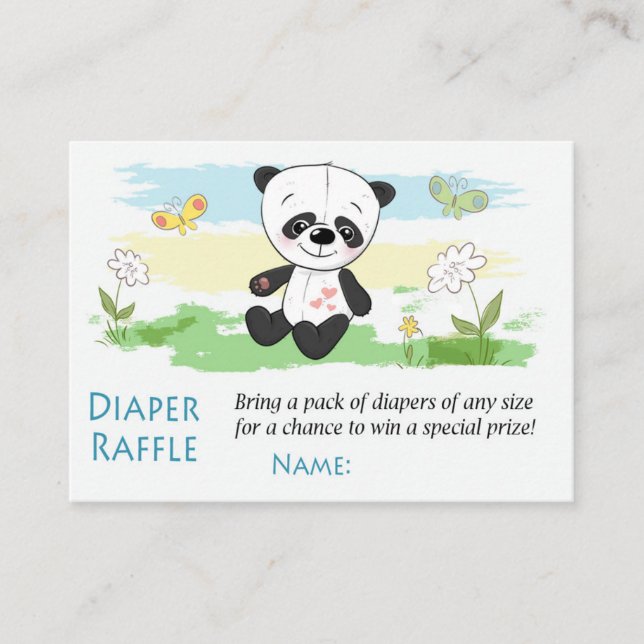 Tickets de raffle de couches Panda Cute (Devant)