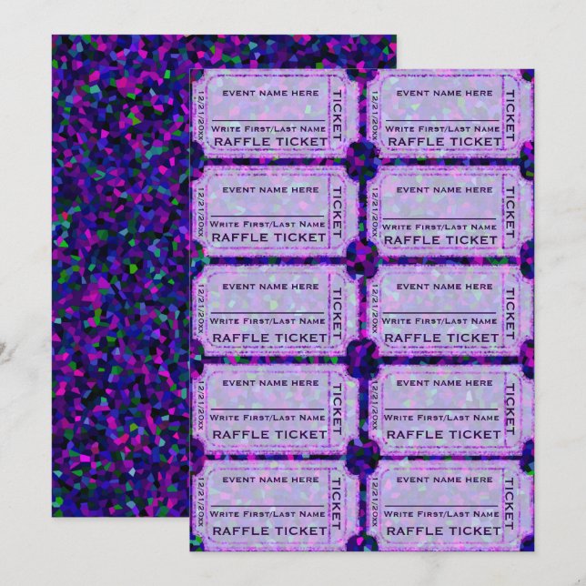 Tickets de roussettes pour invitation (Devant / Derrière)