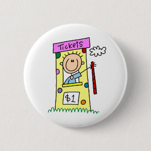 Tickets For The Fair Stick Figure Button