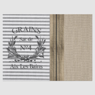 Ticking Burlap Grain Sack Tissue Paper