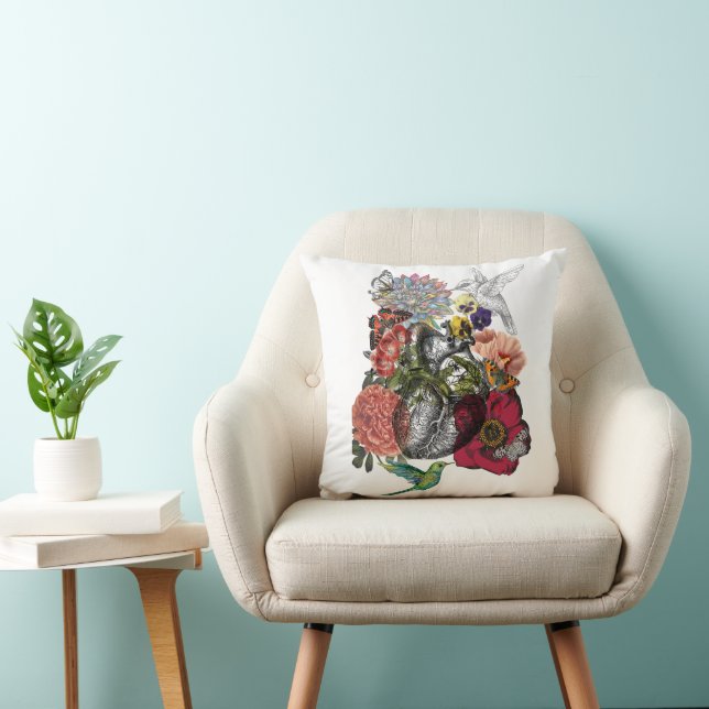 Ticking Heart Throw Pillow (Chair)