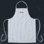 Ticking Stripe Vintage Farmhouse Blue Apron<br><div class="desc">Vintage Farmhouse Ticking Stripe Apron. This all over print apron will look lovely whether you're wearing it in the kitchen to cook or it's hanging on a hook waiting for you to need it. This simple design adds a touch of charm to your kitchen decor while giving you full coverage...</div>