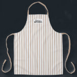 Ticking Stripe Vintage Farmhouse Mushroom Brown Apron<br><div class="desc">Vintage Farmhouse Ticking Stripe Apron. This all over print apron will look lovely whether you're wearing it in the kitchen to cook or it's hanging on a hook waiting for you to need it. This simple design adds a touch of charm to your kitchen decor while giving you full coverage...</div>